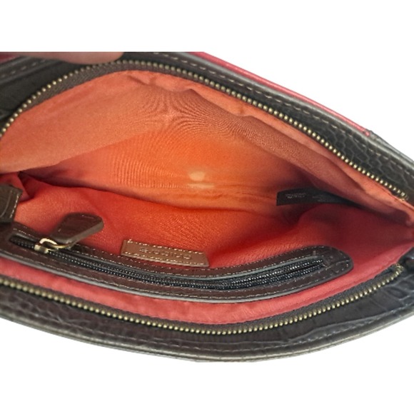 Chicos Patchwork Faux Croc Leather Suede Crossbody Clutch Purse Bag Chain Strap - Picture 5 of 6